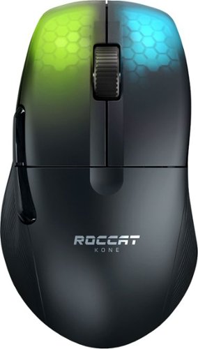 ROCCAT - Kone Pro Air Wireless And Bluetooth PC Gaming Mouse with 19K DPI Optical Sensor, Aluminum Scroll Wheel & RGB lighting - Ash Black