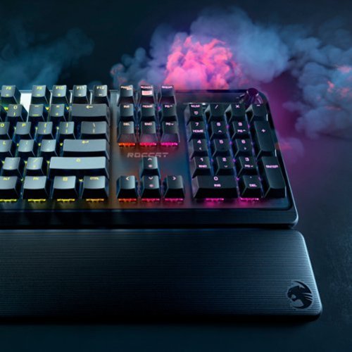 ROCCAT Pyro Full-size Wired Mechanical Linear Switch Gaming Keyboard with RGB, Brushed Aluminum Top, and Detachable Palm Rest - Black WORLDWIDE DELIVERY