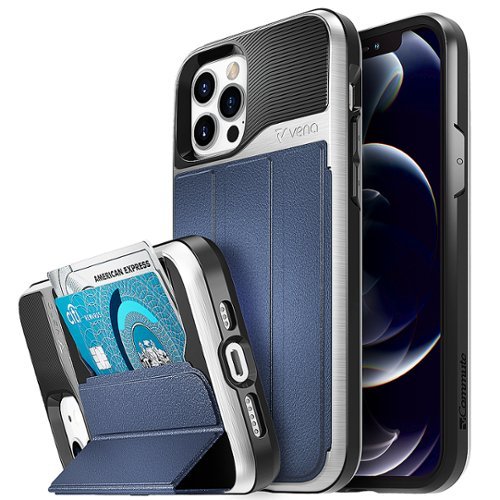 Vena - vCommute Wallet Case for Apple iPhone 12 Pro Max - Silver Blue