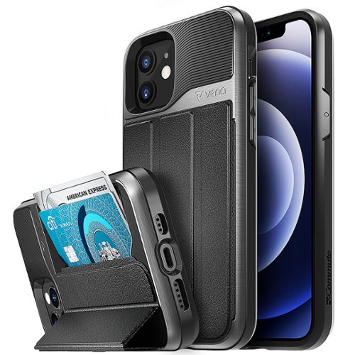 Vena - vCommute Wallet Case for Apple iPhone 12 and iPhone 12 Pro - Space Gray