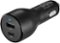 Best Buy essentials™ - 32 W Vehicle Charger with 1 USB-C & 1 USB Port - Black-Front_Standard