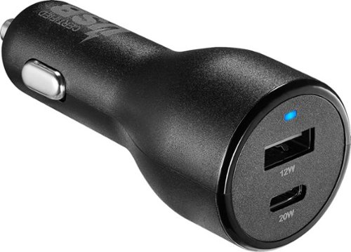 Best Buy essentials™ 32 W Vehicle Charger with 1 USB-C & 1 USB Port - Black WORLDWIDE DELIVERY