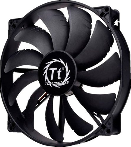 Thermaltake - Pure 20 200mm Quiet High Airflow Case Cooling Fan with Anti-Vibration Mounting System - Black