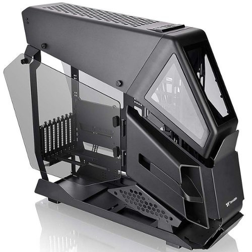 Thermaltake - AH T600 Helicopter Styled Open Frame Tempered Glass Swing Door E-ATX Full Tower Case - Black
