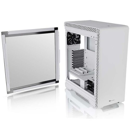 Thermaltake - S500 Tempered Glass Snow Edition ATX Mid-Tower Computer Case with 140mm Front Fan + 120mm Rear Fan - Snow
