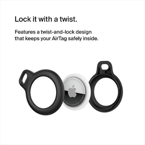Belkin Secure Holder with Key Ring for Apple Airtag - Black GLOBAL SHIPPING