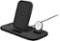 mophie - 3-in-1 15W Fast Charge Wireless Charging Stand for iPhone, Apple Watch, and AirPods/AirPods Pro - Black-Front_Standard