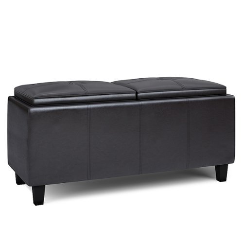 

Simpli Home - Avalon 2 Tray Storage Ottoman - Tanners Brown