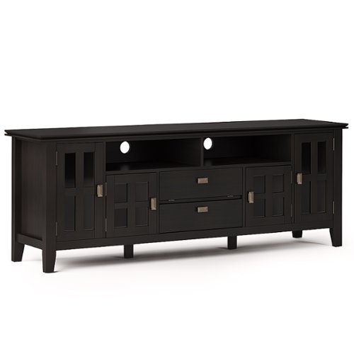 

Simpli Home - Artisan Solid Wood 72 inch Wide Transitional TV Media Stand For TVs up to 80 inches - Hickory Brown