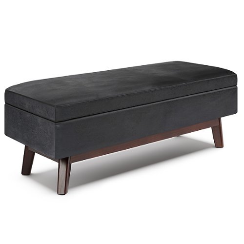 

Simpli Home - Owen Rectangular Storage Ottoman - Distressed Black