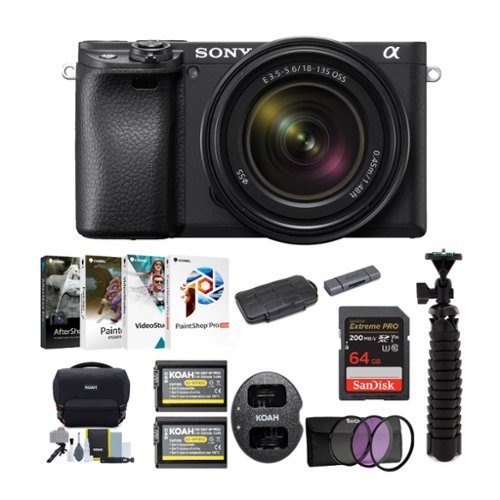 Sony - a6400 Mirrorless Digital Camera with 18-135mm Lens Bundle - Black-Front_Standard 