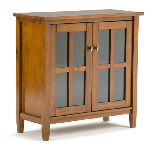 Simpli Home - Warm Shaker Low Storage Cabinet - Light Golden Brown-Front_Standard 
