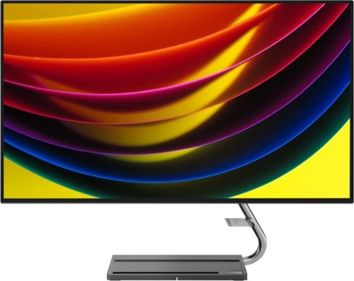 Lenovo - Geek Squad Certified Refurbished Qreator 27 IPS LED UHD FreeSync Monitor In-Panel Speakers Wireless Charging
