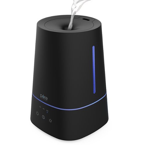 Pure Enrichment - HUME Max - Easy Top Fill Ultrasonic Cool Mist Humidifier - Black
