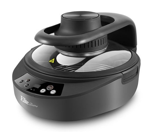 Elite Gourmet - 5Qt. Digital Rapid Air Fryer/Multi-cooker with Top and Bottom Heating - Black-Front_Standard 