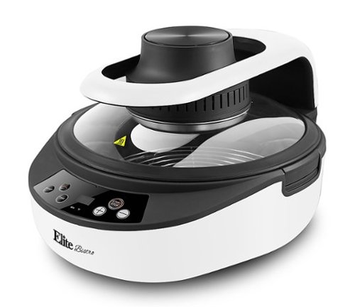 Elite Gourmet - 5Qt. Digital Rapid Air Fryer/Multi-cooker with Top and Bottom Heating - White-Front_Standard 