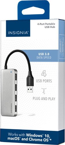 Insignia™ 4-Port USB 3.0 Hub - Gray WHERE TO BUY