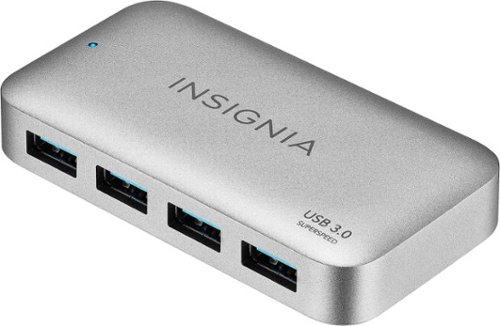 Insignia™ 4-Port USB 3.0 Powered Hub - Metallic Gray WORLDWIDE DELIVERY