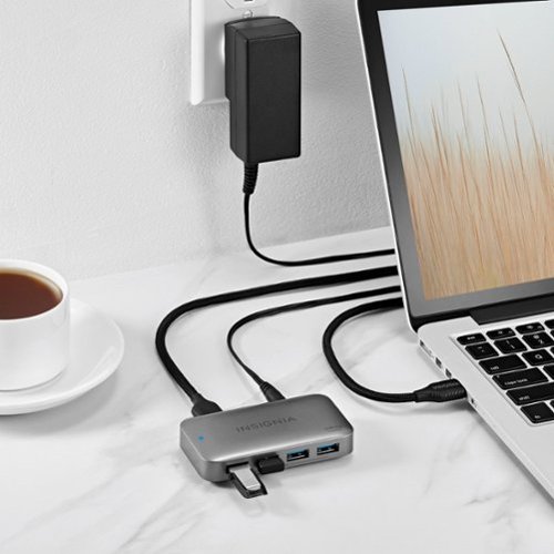 Insignia™ 4-Port USB 3.0 Powered Hub - Metallic Gray SHOP ONLINE
