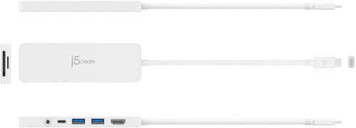 j5create USB-C Multi-Port Hub with Power Delivery for Mac, PC and More - White GLOBAL SHIPPING