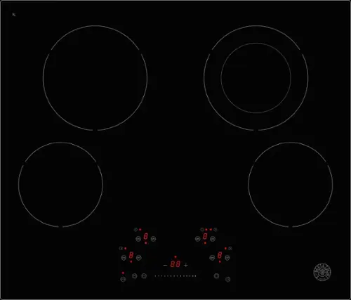 Front. Bertazzoni - Professional Series 24” Built-in Electric Ceran Cooktop - Black.