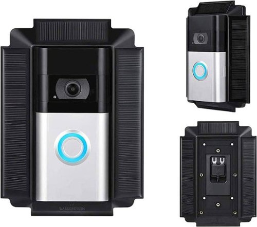 Wasserstein Mountable Solar Kit for Ring Video Doorbell 3 and 3 Plus - Black WORLDWIDE DELIVERY