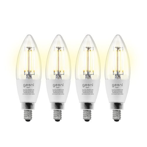 Geeni - LUX B11 Candle Wi-Fi Smart Bulb (4-Pack) - White