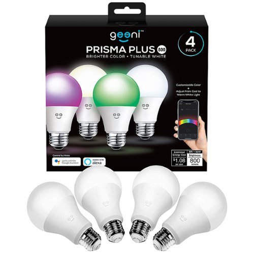 

Geeni - Prisma Plus 800 Wi-Fi Smart Bulb (4-Pack) - White