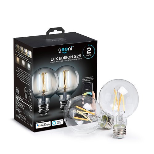 Geeni - LUX G25 Smart Edison Bulb (2-pack) - White - White