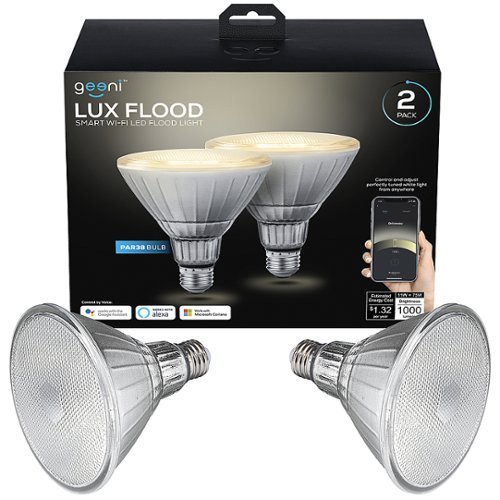 Geeni - LUX Smart Wi-Fi Floodlight Bulbs (2-Pack) - White