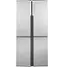 Front. Haier - 16.8 Cu. Ft. 4-Door French Door Counter Depth Refrigerator with LED Lighting - Stainless Steel.