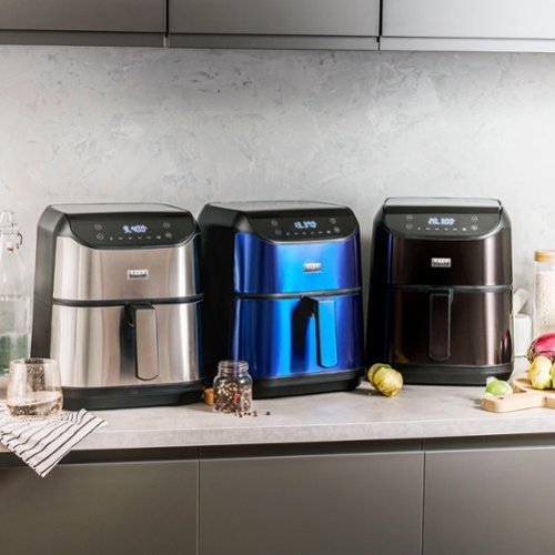 Bella Pro Series - 6-qt. Digital Air Fryer with Stainless Finish - Ink Blue Stainless Steel-Alt_View_Standard_21 