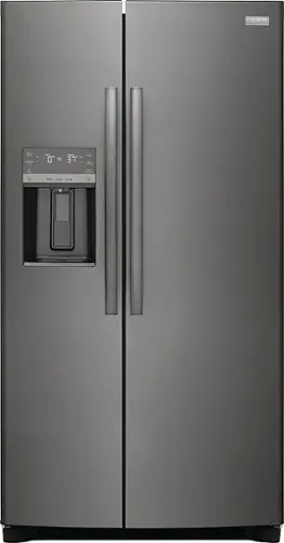 Front. Frigidaire - Gallery 25.6 Cu. Ft. Side-by-Side Refrigerator - Smudge-Proof® Black Stainless Steel.