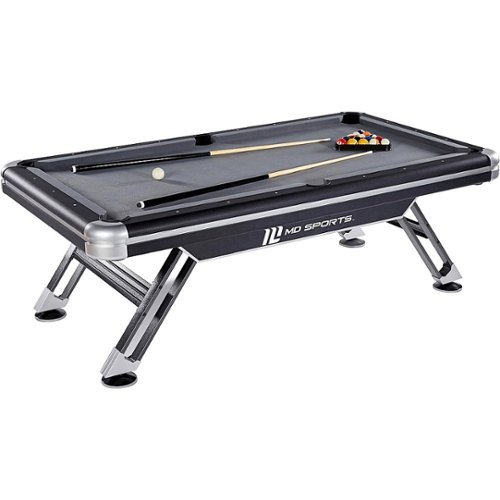 MD Sports - Titan 7.5-ft. Pool Table - Gray/Black