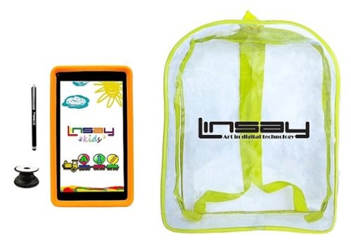 LINSAY - 7" Kids Tablet, Stylus, Tablet Pop Holder, and Backpack Bundle - 32GB - Orange