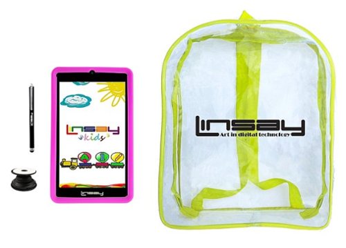 LINSAY - 7" Kids Tablet, Stylus, Tablet Pop Holder, and Backpack Bundle - 32GB - Pink