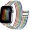 Platinum™ - Magnetic Stainless Steel Mesh Band for Apple Watch 42mm, 44mm, 45mm (Series 1-8) and Apple Watch Ultra 49mm - Pride Rainbow/White-Angle_Standard