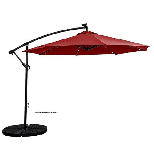 

Sun Ray - 10' Offset Aluminum Solar Umbrella - Scarlet