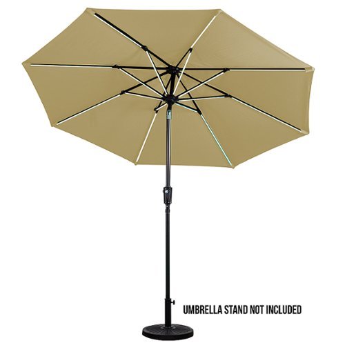 

Sun Ray - 9' Round Next Gen Solar Lighted Umbrella - Taupe