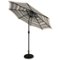 Sun Ray - 9' Round Solar Lighted Umbrella - Navy Striped-Front_Standard