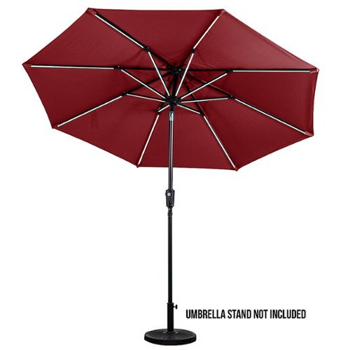 

Sun Ray - 9' Round Next Gen Solar Lighted Umbrella - Scarlet