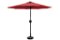 Sun Ray - 9' Round 8Rib Aluminum Bluetooth Solar Lighted Umbrella - Scarlet-Front_Standard