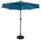 Sun Ray - 9' Round Solar Lighted Umbrella - Teal-Front_Standard