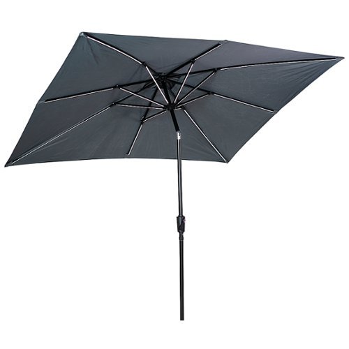 

Sun Ray - 9'x7' Rectangular Next Gen Solar Lighted Umbrella - Grey