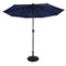 Sun Ray - 9' Round Solar Lighted Umbrella - Navy Blue-Front_Standard