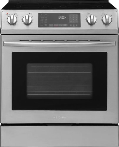Insignia™ - 4.8 Cu. Ft. Slide-In Electric Convection Range with Self Clean and Air Fry - Stainless Steel