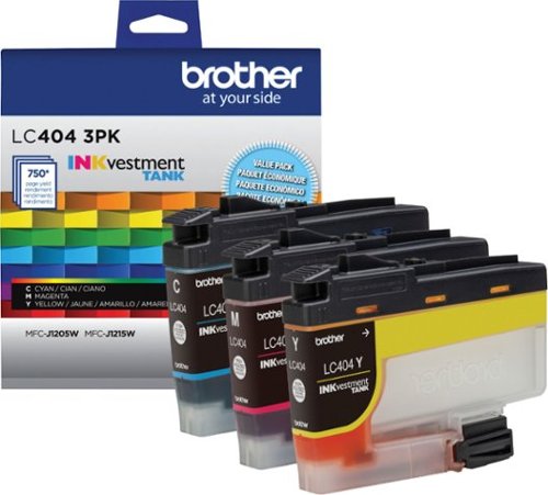 Brother - LC404 3PK 3-Pack INKvestment Tank Ink Cartridges - Cyan/Magenta/Yellow