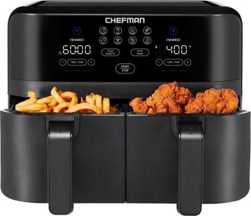  Chefman - TurboFry 9 Qt. Digital Touch Dual Basket Air Fryer - Matte Black