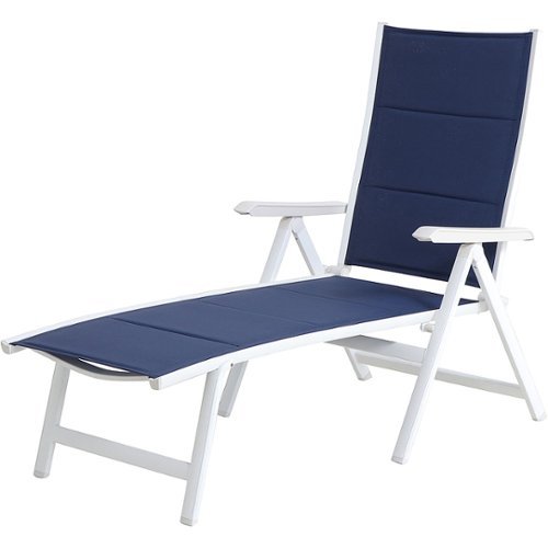 

Mod Furniture - Everson Padded Sling Folding Chaise Lounge - White/Navy