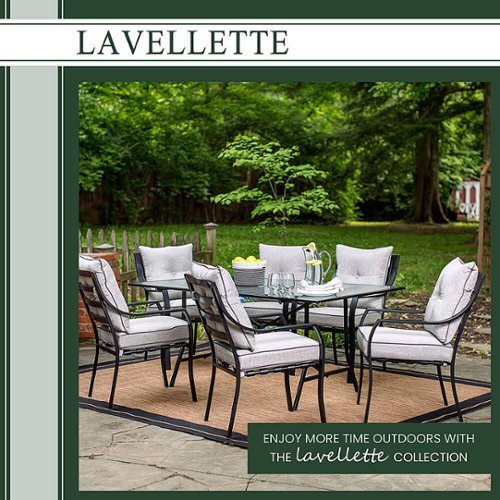Hanover - Lavallette 7-Piece Outdoor Dining Set - Grey/Ocean Blue